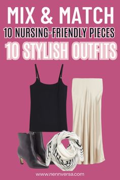 This blog post presents 10 outfit ideas for nursing moms using just 10 versatile wardrobe pieces. Discover how to mix and match these essentials to create stylish, breastfeeding-friendly looks that combine comfort, practicality, and fashion. Versatile Nursing Bra, Nursing Tops Breastfeeding, Stretch Nursing-friendly Bra, Explore Outfit