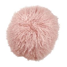 a pink fluffy ball on a white background