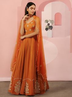 Orange Dress Indian, Orange Suits Women Indian, Orange Indian Dress, Orange Indian Outfit, Desi Casual, Orange Anarkali, Bridesmaids Outfits, Desi Clothing, Desi Attire