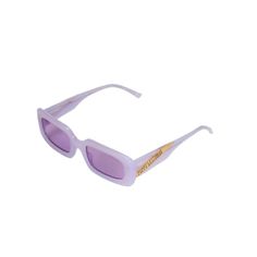 a pair of purple sunglasses on a white background