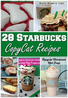 the cover of 28 starbucks copycat recipes