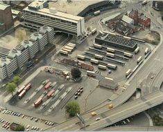 an aerial view of a large parking lot