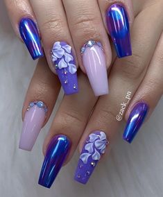 #nails #nailart #acrylicnails Blue Nail Designs, Blue Nail, Summer Acrylic Nails, Nail Designs Glitter, Beautiful Nail Designs, Dream Nails, Fire Nails, Coffin Nails Designs