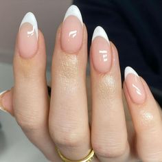 French Manicure Long Nails, Nailart Tutorial, Acrylic Nails Almond Shape, French Manicure Nails, French Tip Acrylic Nails, Classy Acrylic Nails, Almond Acrylic Nails, Art Water