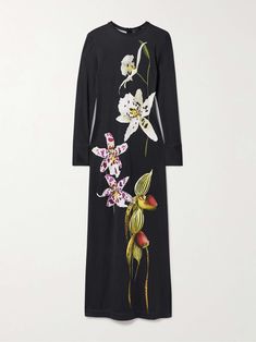 Shop OSCAR DE LA RENTA Floral-print stretch-jersey maxi dress, Explore the latest OSCAR DE LA RENTA women's collection today on NET A PORTER Winter Work Wear, Anita Ko, Jennifer Meyer, Sport Swimwear, Boot Pumps, Shearling Jacket, Clothes Collection