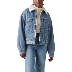 Add style and warmth to your wardrobe with this women's Levi's '90s sherpa trucker jacket.Click on this WOMEN'S GUIDE to find the perfect fit and more! Add style and warmth to your wardrobe with this women's Levi's '90s sherpa trucker jacket.Click on this WOMEN'S GUIDE to find the perfect fit and more! FEATURES 2 pockets Straight hem Button closure Button cuffs Long sleeves Fully linedFIT & SIZING Relaxed fit 22 3/4-in. length from shoulder to hemFABRIC & CARE Cotton Machine wash Imported Size: Sherpa Trucker Jacket, Levis Women, Sherpa Jacket, Trucker Jacket, Outerwear Coats, Jeans Size, Womens Bottoms, Coats Jackets, Perfect Fit