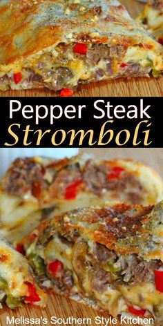 this is an image of a pepper steak stromboli