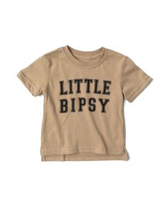 Calling all LB superfans! The most stylish way to show your LB pride is our Collegiate Tee, featuring classic “Little Bipsy” text + the familiar, comfy feel of your favorite college t-shirt. Pair it with our Gym Shorts or Athletic Ribbed Biker Shorts to rep LB from head to toe! Color: Tan “LITTLE BIPSY” printed on the front Slight high/low bottom hem Side slits for a more relaxed fit Printed inner tag Material + Wash: 60% cotton | 40% polyester Do not bleach Machine wash gentle with like colors Dry on low heat Sizing + Fit: True to size Please check the size guide before ordering College Cotton T-shirt With Lettering, Cotton Varsity T-shirt With Lettering, Collegiate Soft-washed Tops For Streetwear, Collegiate Style Soft-washed Tops For Streetwear, Cotton Slogan Tops For Game Day, Collegiate Cotton T-shirt With Slogan, Casual T-shirt With Lettering For Game Day, Cotton Game Day Top With Text Print, Cotton Slogan Top For Fan Apparel