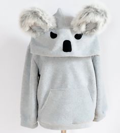 "A koala hoodie is made from soft fleece. Can be useful in carnivals, children activities and parties! AgeHeight (inHeight (cm) 23692 33998 441104 543110 646116 748122 850128 953134 1055140 1157146 1260152 1362158 1465164 All my items are made specifically for each customer, and every order. If you are looking for other costume, message me, tell about your needs and I will turn your idea into reality! \"Divendi\" creates handmade costumes with lots of love, care and creativity #madeinLatvia Feel Cute Winter Hoodie With Kangaroo Pocket, Cute Fall Sweatshirt With Kangaroo Pocket, Playful Winter Sweatshirt With Drawstring Hood, Playful Hooded Fleece Sweatshirt, Playful Fleece Hoodie For Fall, Playful Fleece Sweatshirt For Winter, Playful Winter Hoodie Sweatshirt, Hooded Plush Outerwear For Winter, Playful Hooded Hoodie For Fall