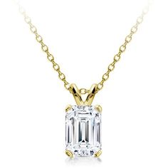 This diamond solitaire pendant is prong set with a emerald-cut 1/3ct, 1/2ct, 3/4ct, or 1ct diamond. The diamond is H/I in color, and SI in clarity. Please select your desired carat weight below. Other color, clarities, and mounting styles are available. Please call for details. Emerald Cut Solitaire Diamond Necklace For Anniversary, Emerald Cut Diamond White Diamond Necklace, Anniversary Solitaire Necklace With Emerald Cut In Prong Setting, Anniversary Emerald Cut Solitaire Necklace With Prong Setting, Fine Jewelry Emerald Cut Diamond Necklace With Prong Setting, Emerald Cut Solitaire Necklace With Prong Setting For Anniversary, Emerald Cut Solitaire Necklace For Anniversary With Prong Setting, Timeless Emerald Cut Solitaire Necklace In Diamond White, Timeless Emerald Cut Diamond White Solitaire Necklace