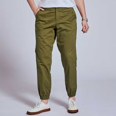 The Graf Moss Stretch Waistband Pant | Kirrin Finch Cotton Joggers With Tapered Leg And Pull-on Style, Versatile Cotton Sweatpants With Pull-on Style, Casual Workwear Pants With Rolled Hem, Casual Pants With Rolled Hem For Workwear, Elevated Casual Cotton Sweatpants With Comfort Waistband, Casual Cotton Pull-on Pants, Casual Straight Comfort Stretch Sweatpants, Stretch Cotton Cargo Pants For Work, Casual Comfort Stretch Straight Sweatpants