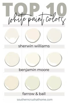 the top 10 white paint colors