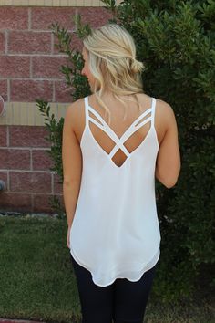 Cutout detail tank top-more colors Basic Tank Top, Camisole Top