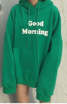 Hoddies Outfits Girl, Good Morning Letter, Velvet Sweater, Morning Mood, Hoodie Green