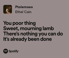 an ad with the words you poor thing sweet, morning lamb there's nothing you can do it's already been done