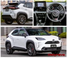 three different views of the new toyota c - hr