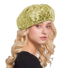 PRICES MAY VARY. MATERIAL - This shinny sequin beret cap is made of top quality spandex + PVC fabric. Portable, lightweight, fashionable and easy to use. HEAD DIAMETER - Approx.25cm / 9.84";Depth --- approx.16cm / 6.3".Stretchy,this elastic beret can suit for different head circumference well and easy to wear and off FASHION DESIGN - The beret is decorated with shiny sequin that are not easy to fall off and can be illuminate your mood and image, OCCASION - Beautiful apperance, it can be wear in Sequin Beret, Beret Cap, Couture Hats, Black Fedora, Rancher Hat, White Beanies, Floral Flats, Berets Cap, Pvc Fabric