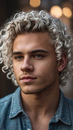 short curly mens hairstyles Frizzy Hair Men, Vintage Curly Hair, Brush Cut