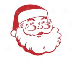 santa claus face with red hair and beard