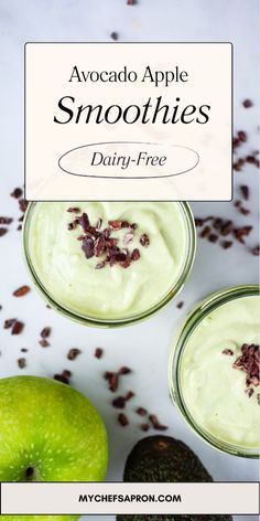 avocado apple smoothies with text overlay