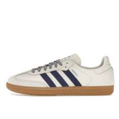 Samba White, Samba Adidas, Style Retro, Dark Blue, Off White, Blue