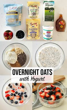 overnight oats with yogurt and berries