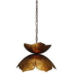 a light fixture hanging from a chain