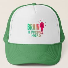 Brain is forever nerd N.E.R.D Brain is Forever Trucker Hat | Zazzle.com Preschool Cap And Gown, Kindergarten Cap And Gown, Graduation Cap And Gown, Truck Caps, Kids Graduation, Kids Gown, Fashion Cap, Cap And Gown, White Caps