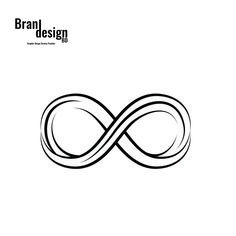 an infinite symbol is shown in black and white, with the words brain design on it