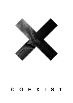 the cover art for coexist's album, which is titled in black and white