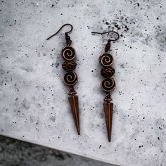 Beautiful Viking inspired copper earrings. If you want a larger quantity please just send me a message 🙂 Bronze Spiral Earrings For Gifts, Bohemian Copper Spiral Earrings, Bohemian Spiral Copper Earrings, Viking Earrings, Viking Wedding, Celtic Earrings, Shield Maiden, Bronze Earrings, Viking Jewelry