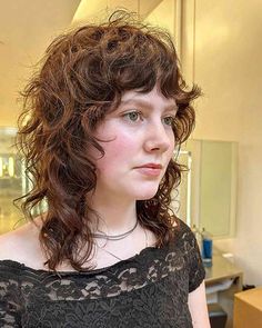 57 Stunning Curly Shag Haircuts for Trendy, Curly-Haired Girls Shag Hairstyle Curly Hair, Curly Rockstar Haircut, Shag Hair Over 50, Choppy Shag Curly Hair, New Curly Haircuts, Permed Shag, 70s Shag Curly Hair, Shoulder Length Shag Haircut Curly, Curly Shag Undercut