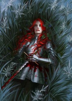 Wounded Warrior Art, Knight Woman Art, Warrior Queen Art, Red Hair Warrior, Warrior Princess Art, Warrior Women Art, Woman Warrior Art, Warrior Princess Aesthetic, Fallen Warrior