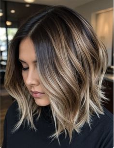 Short Hair Ombre Brunette, Hair Color Ideas To Hide Gray Roots, Bob Haircut With Balayage, Light Hair Colors For Brunettes, Bronze Lob Hair, Rebecca Jarvis Hair, Light Brown Hair With Highlights Curtain Bangs, Trending Summer Hair 2024, Bayalage For Dark Brown Hair