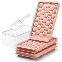 Each set of ice tray comes with 3 trays,1 ice scoop, and a container,and have 3 colors for your reference and choose. Color: Pink. Round Ice Cubes, Round Ice, Ice Scoop, Drinks Coffee, Ice Cube Molds, Ice Cube Trays, Ice Cube Tray, Ice Cube, Ice Tray