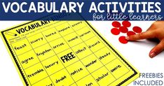 a free printable worksheet to teach children how to use vocably activities