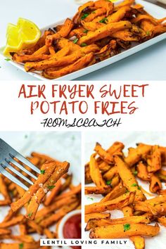 Sweet potato fries served on a baking sheet with ketchup.