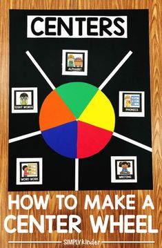 a poster with the words, how to make a center wheel and pictures on it