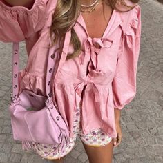 Girly Tops Blouses, Copenhagen Vibes, Eurotrip Outfits, Scandi Girl, Tie Up Shirt, Ruffle Hem Blouse, Boho Picnic, Y2k Butterfly, Female Tops