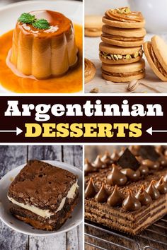 the collage shows different desserts and deserts