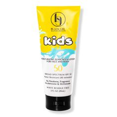 Kids Broad Spectrum - SPF 50 -  Black Girl Sunscreen Kids Broad Spectrum - SPF 50 is an everyday moisturizing sunscreen lotion for face and body.    Benefits     Water resistant for 80 minutes Hypoallergenic Zero white cast     Features     Fragrance Free Parabens Free Oxybenzone and Octinoxate free     Key Ingredients     Chamomile used for fighting inflammation, chamomilla extracts soothes the skin. Shea Butter moisturizes and softens dry skin. Jojoba reduces redness, helps with eczema and ros Moisturizing Sunscreen, Baby Sunscreen, Carrot Seed Oil, Kids Sunscreen, Too Faced Concealer, Makeup Bag Organization, Sunscreen Moisturizer, Exfoliate Face, Sunscreen Lotion