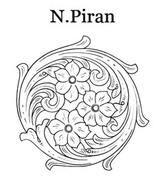 the front cover of n piran's book, featuring flowers in a bowl