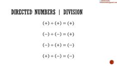 Directed numbers | Multiplication | Division