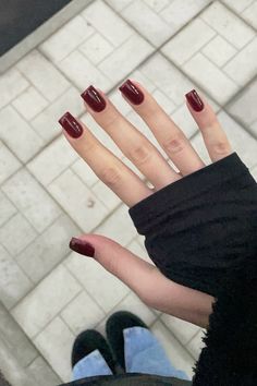 #nails #rednails #instagram #маникюрныйинстаграм #маникюр #бордовый Pretty Nails, Manicure, Nails, Red, Quick Saves