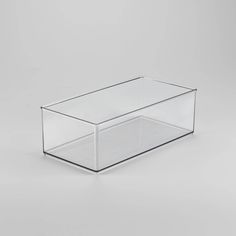 an empty glass box on a white background