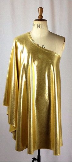 Baylis & Knight Gold Lame STUDIO 54 Batwing 70's Disco Queen Glam One Shoulder Bat Wing Dress Elegant (Smock) Bat Wing Dress, Disco Dresses, 70s Disco Dress, 70s Mode, Wing Dress, Disco Queen, Lame Dress