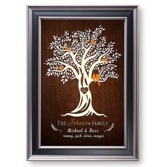 a family tree with two birds on it and the words, the remembrance family written in white