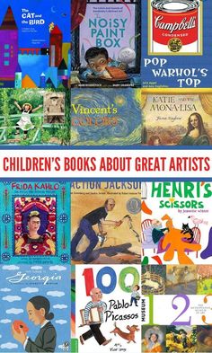 children's books about great artists are featured in this collage with the title