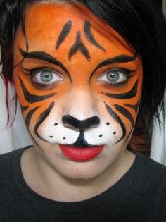 Simple Animal Face Paint, Jungle Face Paint, Jungle Animal Face Paint, Easy Tiger Face Paint, Face Painting Lion, Face Painting Animals, Simple Tiger Face Paint, Character Face Paint, Easy Animal Face Paint