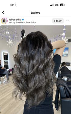 Very Dark Ash Brown Hair, Dimensional Brunette Dark Ash, Long Dark Ash Brown Hair, Dusty Brown Highlights On Black Hair, Cool Tone Hair, Subtle Ash Brown Balayage On Black Hair, Blonde Asian Hair, Baby Lights, Redken Hair Color